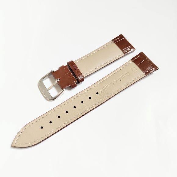 New Brown Genuine Leather Croc. Watch Strap (The Heritage Collection) - Picture 2 of 4